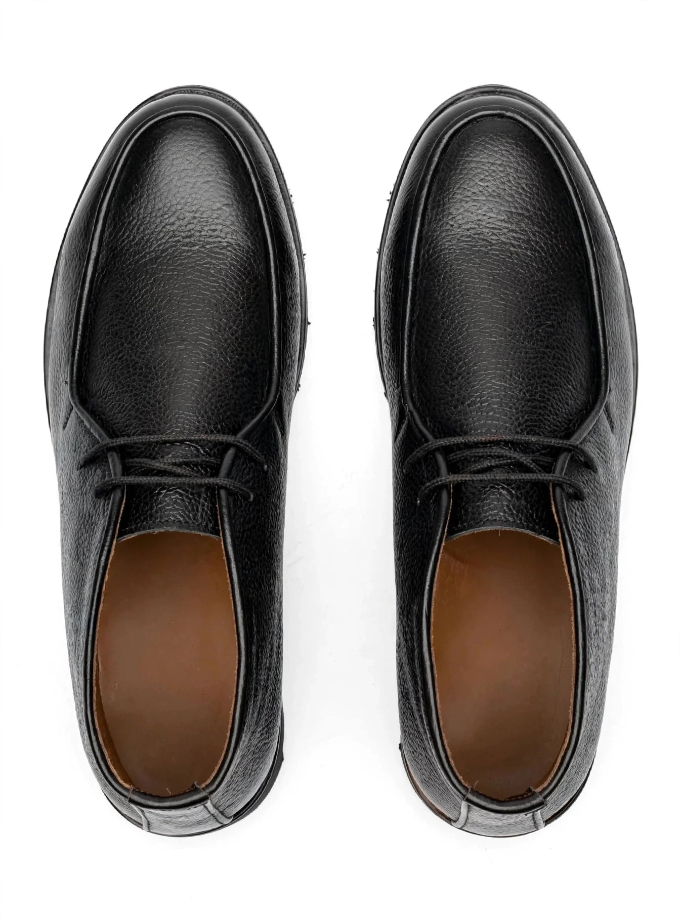 Men's Black Chukka Boots - Premium Mild Leather | Moc-Toe Desert Boots | Classic 2-Eyelet Ankle Boots for Men - Jet Black