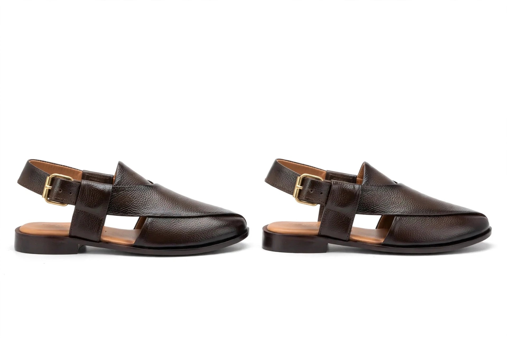 Men's Premium Brown Mild Leather Peshawari Chappal