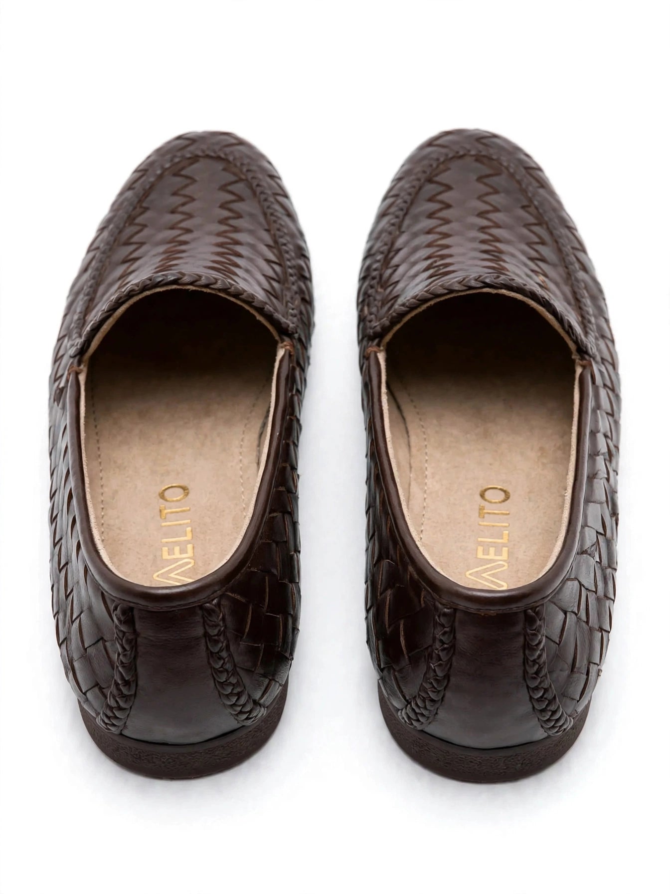 Men's Dark Brown Woven Loafer - Hand-Braided Intrecciato Slip-On
