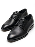 Men's Classic Black Mild  Leather Derby Formal Shoes - Lace-Up Office & Business Wear