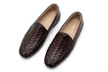 Men's Dark Brown Woven Loafer - Hand-Braided Intrecciato Slip-On