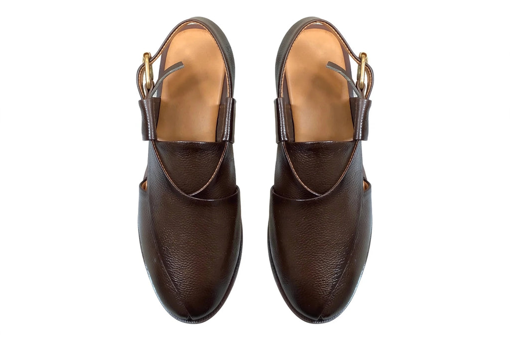 Men's Premium Brown Mild Leather Peshawari Chappal
