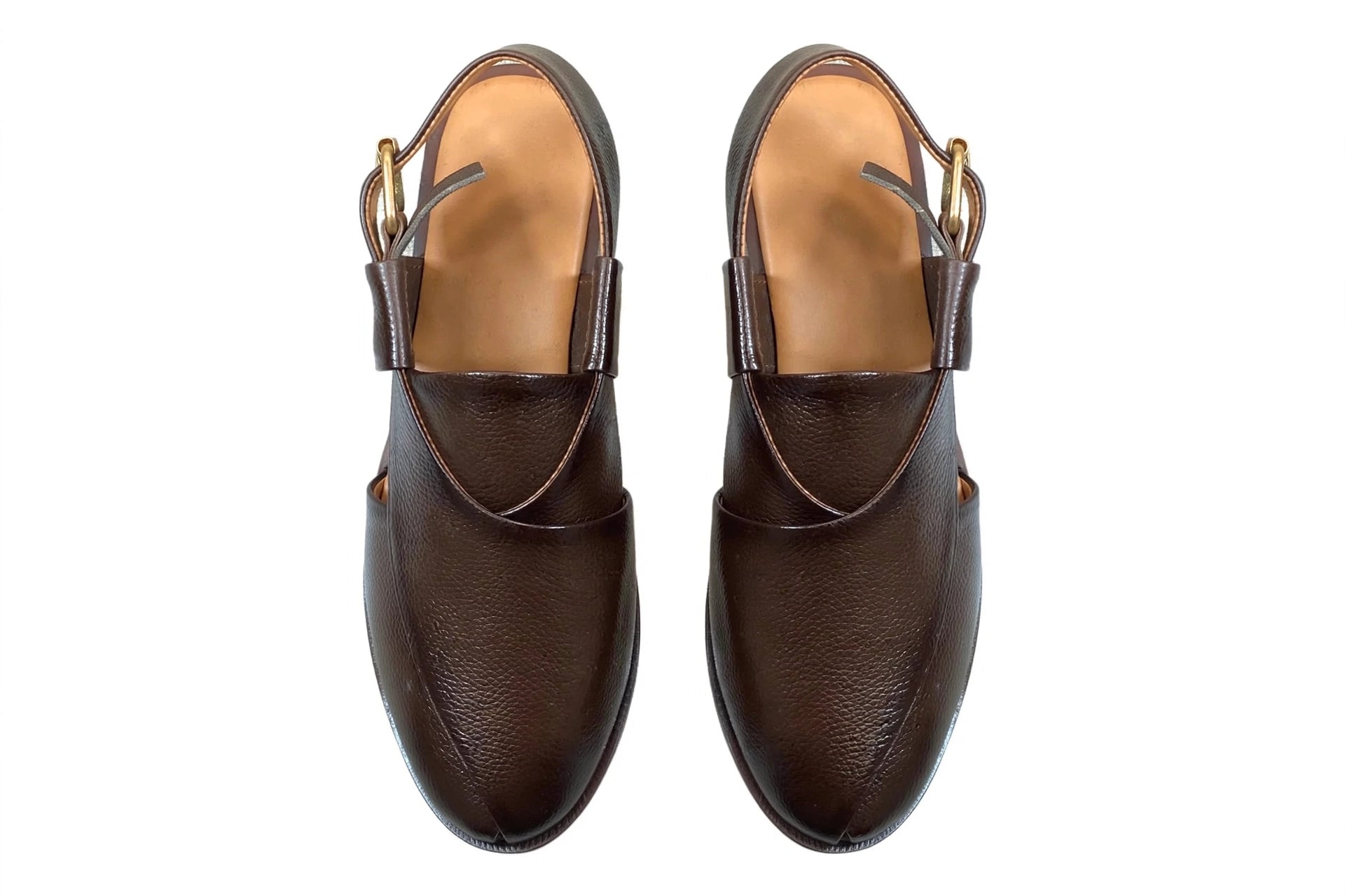 Men's Premium Brown Mild Leather Peshawari Chappal
