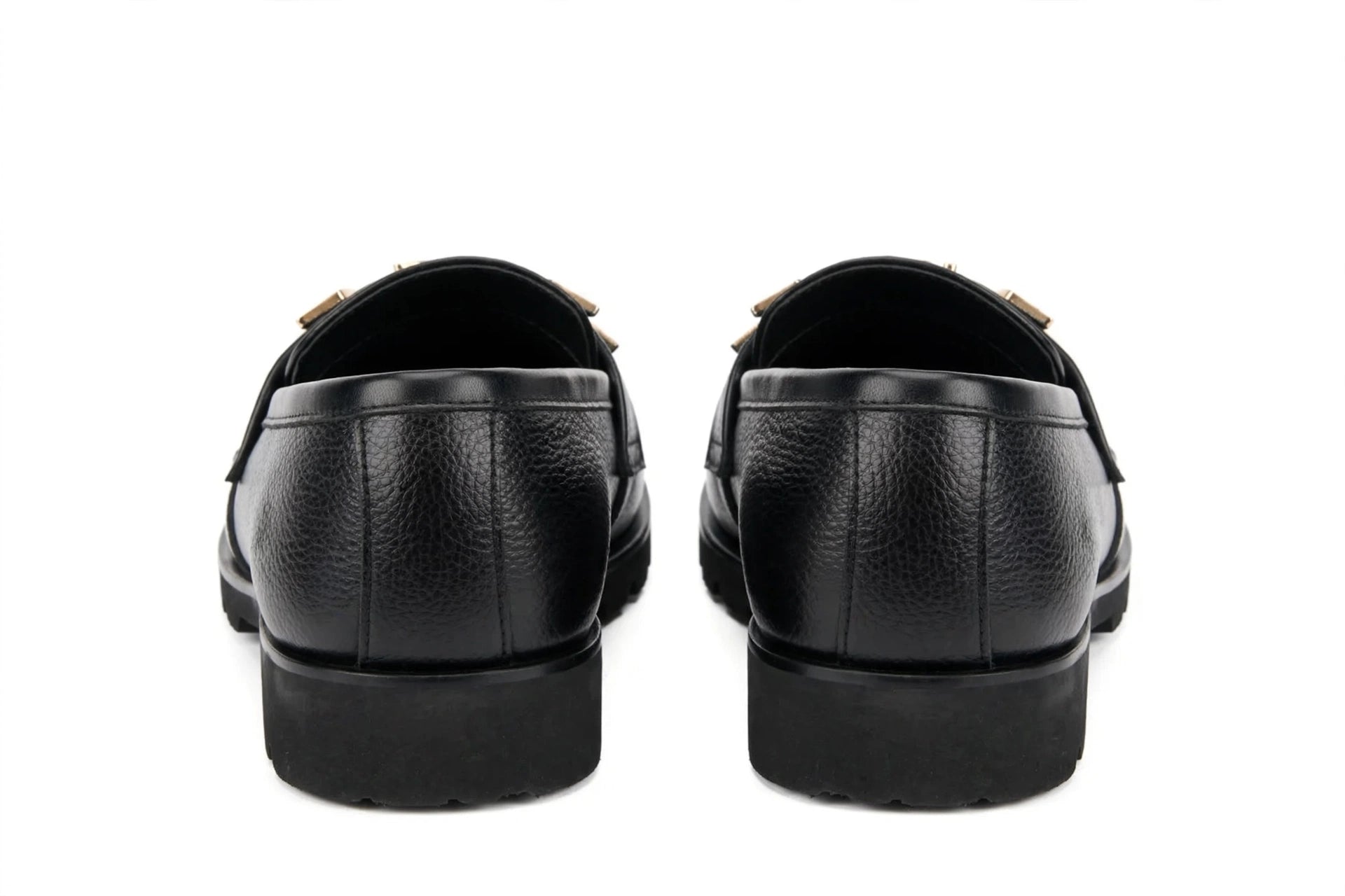 Dior Men's Black Leather Loafers with Gold Logo Detail - Classic Slip-On Formal Shoes