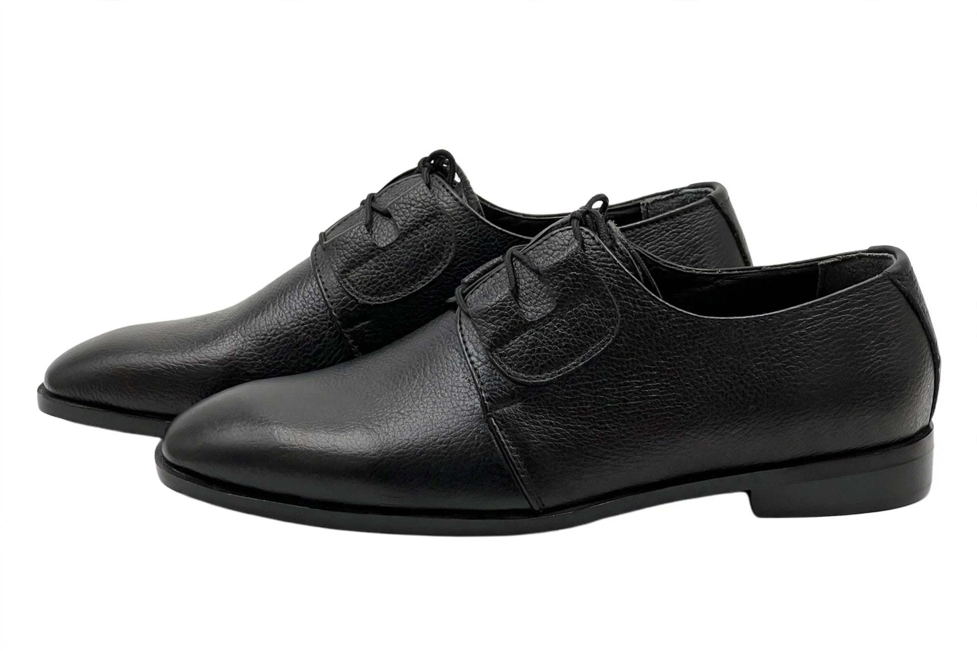 Men's Classic Black Mild  Leather Derby Formal Shoes - Lace-Up Office & Business Wear