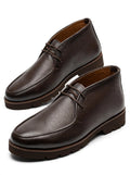 Men's Classic Chukka Boots - Premium Mild Leather | Moc-Toe 2-Eyelet Desert Boots | Casual Formal Ankle Boots for Men - Dark Brown
