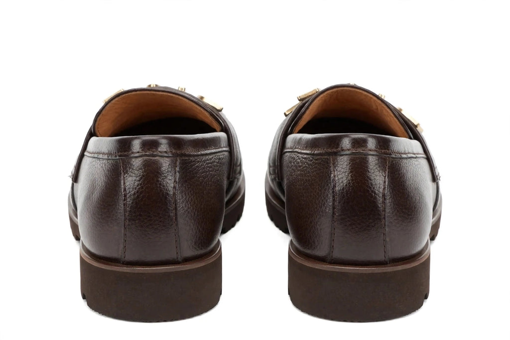 Dior-Inspired Granville Loafer - Dark Brown Leather with Gold CD Logo | Premium Formal Slip-On