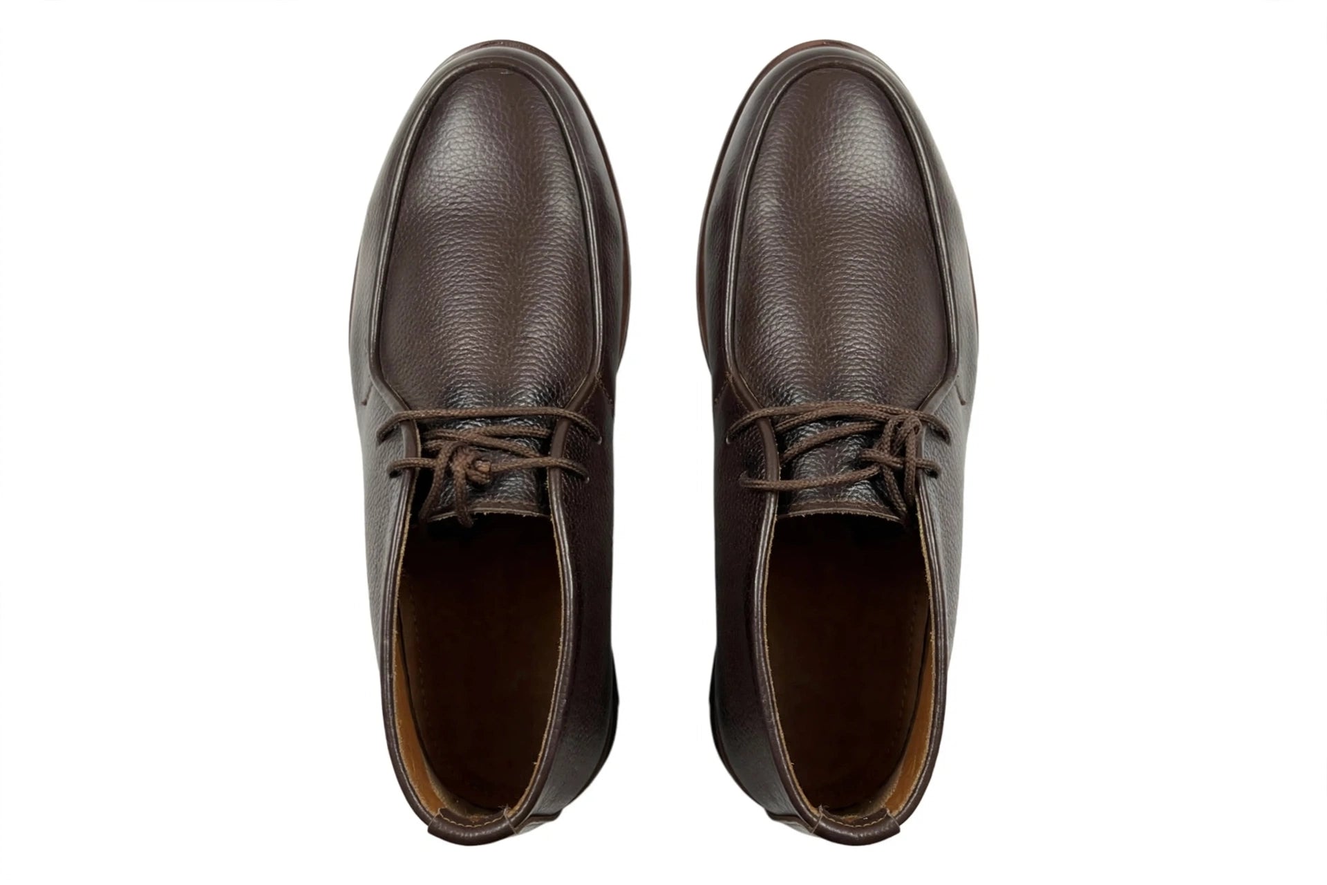 Men's Classic Chukka Boots - Premium Mild Leather | Moc-Toe 2-Eyelet Desert Boots | Casual Formal Ankle Boots for Men - Dark Brown