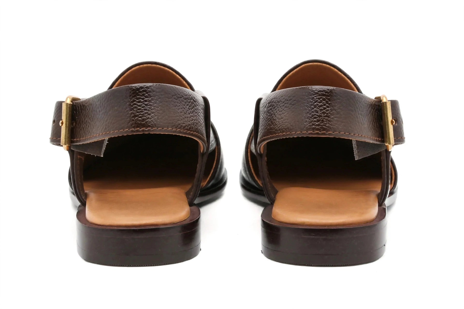 Men's Premium Brown Mild Leather Peshawari Chappal