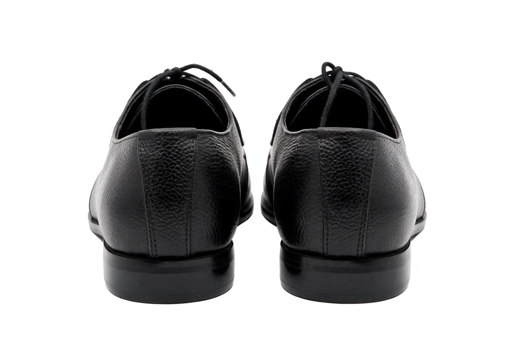 Men's Classic Black Mild  Leather Derby Formal Shoes - Lace-Up Office & Business Wear