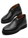 Men's Black Chukka Boots - Premium Mild Leather | Moc-Toe Desert Boots | Classic 2-Eyelet Ankle Boots for Men - Jet Black